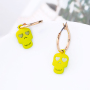 Halloween jewelry plastic pink jewelry 925 sterling silver small skull earrings