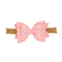 Wholesale kids hair accessories three-layer bow sequin nylon girls baby headband