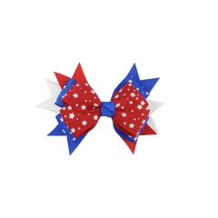 Children's national day independence day popular clip in curly hair extension hair bow alligator clips hair clip baby