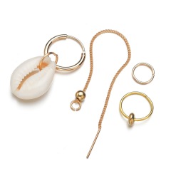 2019 American fashion jewelry for women gold hoop conch pearl sea shell earrings