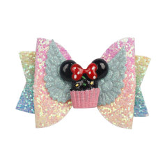 custom 3inch kids baby barrettes Girl korean angel cartoon fruit glitter baby girl hair clips