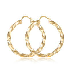 Personality female 18K gold plated  copper circle hoop earrings accessories
