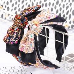 Retro wild double layer bow hair accessories women headband Retro wild double layer bow hair accessories women headband