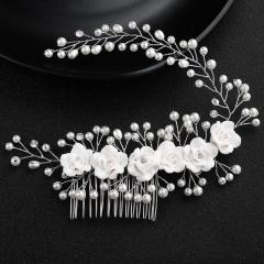 Beauty Bride flower pearl Wedding hair accessories women bridal hair combs Beauty Bride flower pearl Wedding hair accessories women bridal hair combs