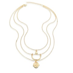 Bohemian fashion personality elephant crescent planet women jewelry multi layer necklace