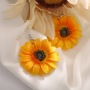 Wholesale Fashion Girls Holiday Jewelry Gold Plated Yellow Resin Sunflower Earrings Wholesale Fashion Girls Holiday Jewelry Gold Plated Yellow Resin Sunflower Earrings