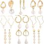 Fashion jewelry women alloy gold plated irregular simulate freshwater pearl earrings Fashion jewelry women alloy gold plated irregular simulate freshwater pearl earrings