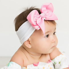 Amazon hot sale JOJO multi color kids large bow hair accessories headband for girls