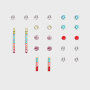 12pcs/set Creative retro fashion simple C type colorful crystal earrings for girls 12pcs/set Creative retro fashion simple C type colorful crystal earrings for girls