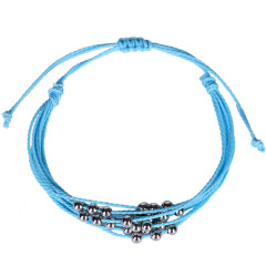 Custom made colorful woven bead bracelet friendship rope braided bracelet