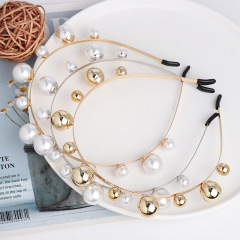 2020 new custom glitter blingbling pearl hairband women acrylic crystal rhinestone headband