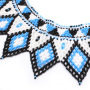 Wholesale Bohemian vintage  African Tribal Handmade Shoulder Purple Statement crystal Beaded Ethnic bib Choker necklace