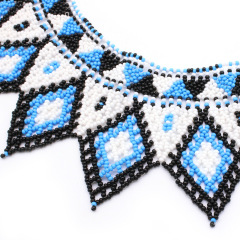 Wholesale Bohemian vintage African Tribal Handmade Shoulder Purple Statement crystal Beaded Ethnic bib Choker necklace