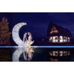 custom metal outdoor wedding event concert moon design background stage decorations