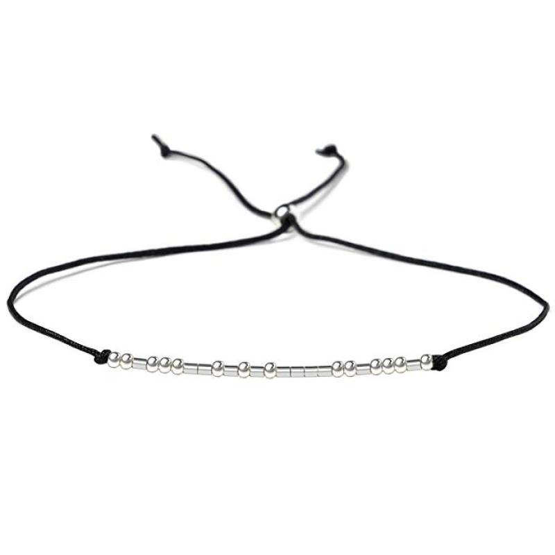 Amazon Hot Sales Women Or Men jewelry Code Beaded Rope Bracelets for Couple Gift
