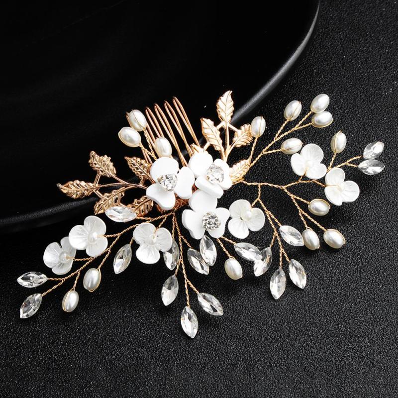 New desgin Rhinestone Jewelry Pearl Hair Accessories Wedding Bridal Hair Combs