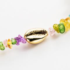Summer beach fashion jewelry colorful alloy resin shell necklaces for women