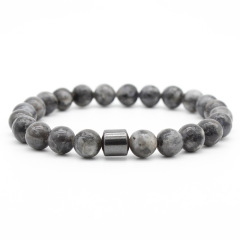 Amazon Hot Selling Custom 8mm Magnetic Charm Beads Stretch Natural Stone Lava Bead Bracelet For Couple