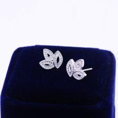 Fashion bride bridesmaid 925 sterling silver jewelry moissanite earrings