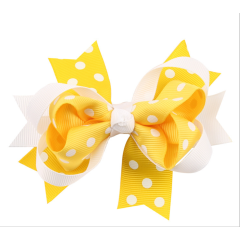 Beautiful wave point cross handmade 5 color bows hair clips for girls hair accessories