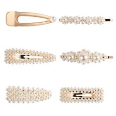 Women Geometric Shape wedding Metal Hair Accessories pear Hair Barrettes