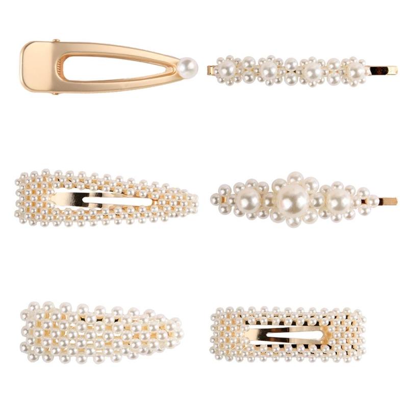 Women Geometric Shape wedding Metal Hair Accessories pear Hair Barrettes Women Geometric Shape wedding Metal Hair Accessories pear Hair Barrettes