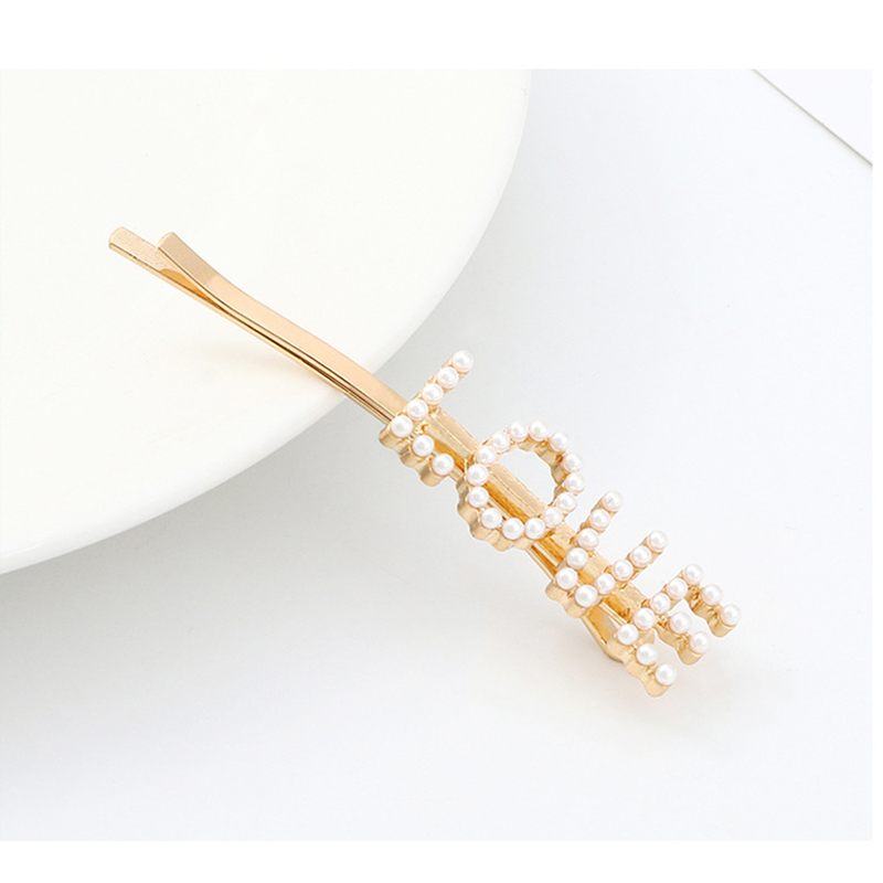 Korean Fashional hair accessories letter pearl hair clips hairpin Korean Fashional hair accessories letter pearl hair clips hairpin