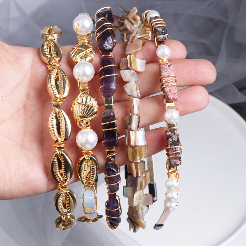 2020 custom summer womens hair accessories pearl hairband beach shell headbands 2020 custom summer womens hair accessories pearl hairband beach shell headbands