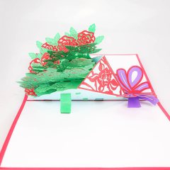 OEM christmas birthday gift laser cut handmade 3d pop up card football stadium