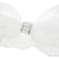 Baby girl fancy angle bow chiffon white lace hairband children hair accessories