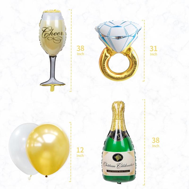 Banner Ring Goblet Foil Balloon Bachelorette Party Supplies Bride Banner Ring Goblet Foil Balloon Bachelorette Party Supplies Bride