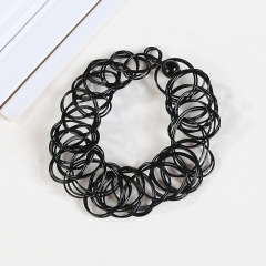 Punk style retro personality women's black hollow out weave Choker for Women