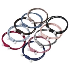 Popular  pure color school hair ties elastic hair bands packaging hair ties with box