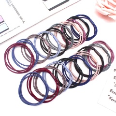 Children's base double beads wholesale elasic hair tie bulk hair accessories easy black elastic hair ties