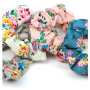 Spring and summer bulk women girls printed floral fabric cotton scrunchies for hair