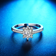 Latest Designs Adjustable Wedding 925 Silver Crystal Engagement Ring