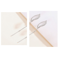 2019 new fashion christmas gift trendy korean women long drop sterling silver earring