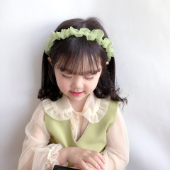Wholesale china hot sale korean new cute baby pleated organza hairbands for girls kids
