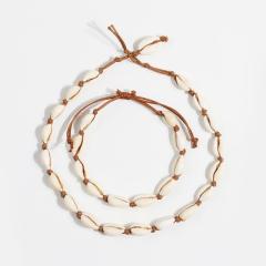 Newest boho fashion jewelry white natural puka shell choker necklace women