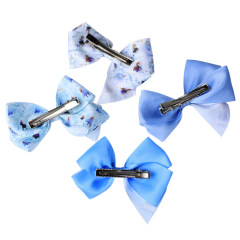 4pcs kids baby girl Frozen Ice princess printed jojo siwa ribbon bow Hair Clip