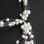 Handmade long Hair Wedding Accessories Ribbon tassels peal Bridal Headband