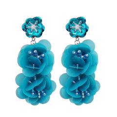 amazon ins Customized girls fashion ZA iridescent scale big long exaggerated drop statement sequin earrings for women