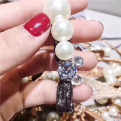 Victoria Simple hair Accessories hair cord crystal rhinestone pearl hair ties