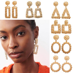 Fashion fancy vintage wholesale bohemian jewelry geometric long hanging acrylic alloy earring