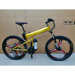 factory supply 24/26 inch speed double disc brake folding mountain bike electric bicycle