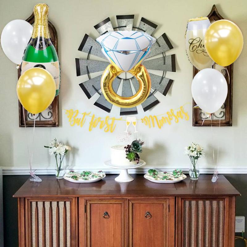 Banner Ring Goblet Foil Balloon Bachelorette Party Supplies Bride Banner Ring Goblet Foil Balloon Bachelorette Party Supplies Bride