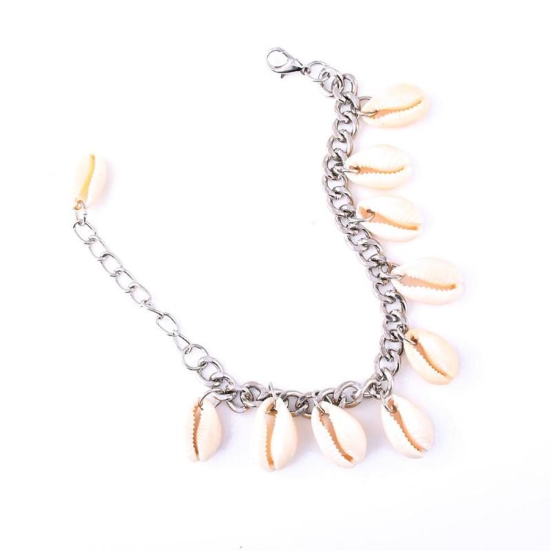 Bohemia Style Summer Fashion Women Metal Chain Haibei Shell Bracelets for Beach