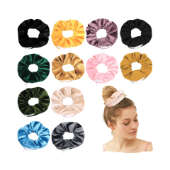 High Quality Velvet Pocket Hidden Elastic Zipper Hair Scrunchies for Women Ponytail Holder