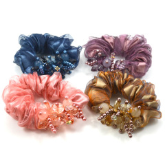 2020 fashion custom women girls pearl rhinestones elastic hair scrunchies 2020 fashion custom women girls pearl rhinestones elastic hair scrunchies