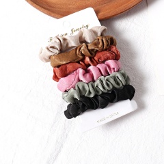 Korean ins style simple cloth candy color hair scrunchies ponytail holder hair accessories set hair ties